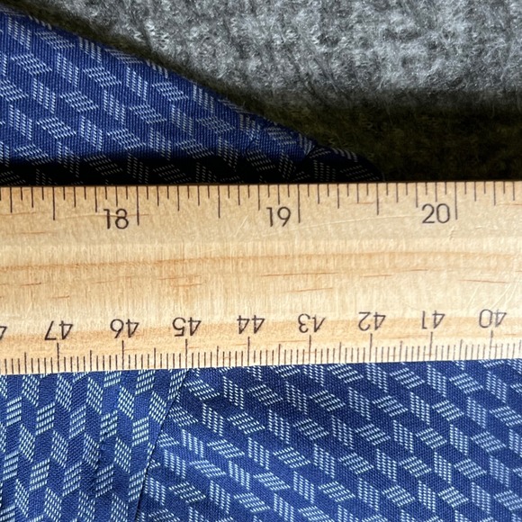 TWILLORY Mens Blue Geometric Print Tailored Fit Safe Cotton Dress Shirt 17 34 35 - Picture 4 of 8